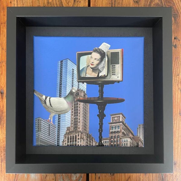 Ik zie, ik zie... 20x20x1 cm incl. lijst 25x25x6