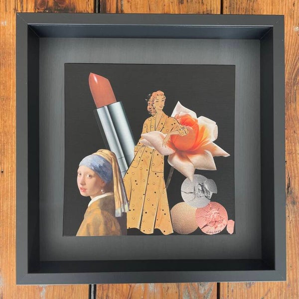 Girls night 25x25x0,3 cm (zw) incl lijst 35x35x6 cm