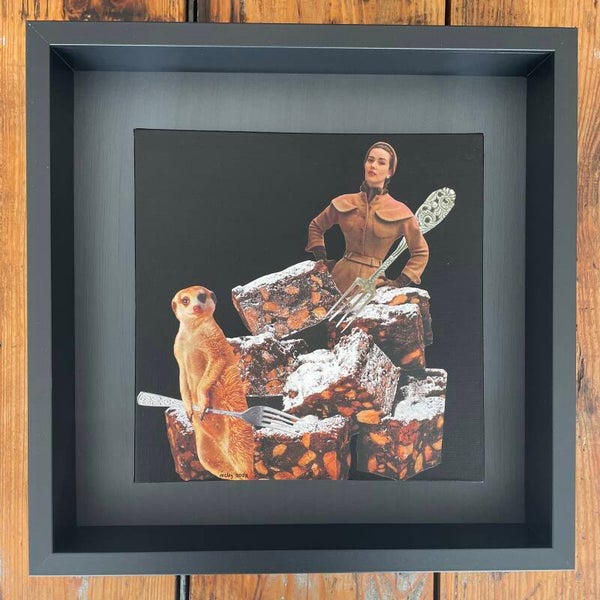 Dig in 25x25x0,3 cm (zw) incl lijst 35x35x6 cm