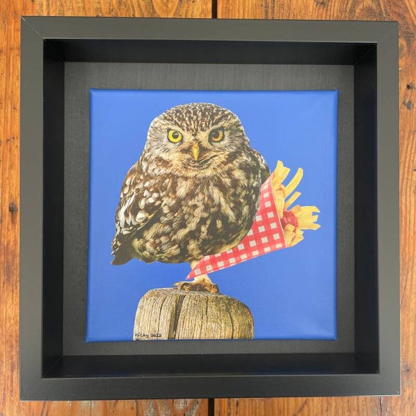 Dit zijn dus mijn frietjes 20x20x1 cm incl lijst 25x25x6 cm