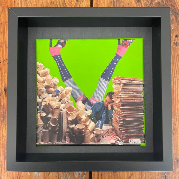 Need a break from my coffee break 20x20x1 cm incl. lijst 25x25x6