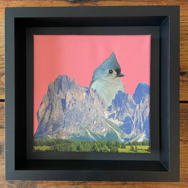 Tweety in de Dolomiti 20x20x1 cm incl. lijst 25x25x6 cm