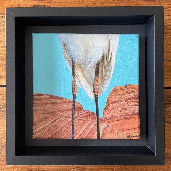 Knikkende knokige knietjes 20x20x1 cm incl. lijst 25x25x6 cm