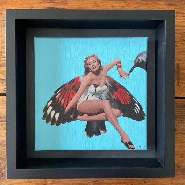 Wind beneath my wings 20x20x1 cm incl. lijst 25x25x6 cm