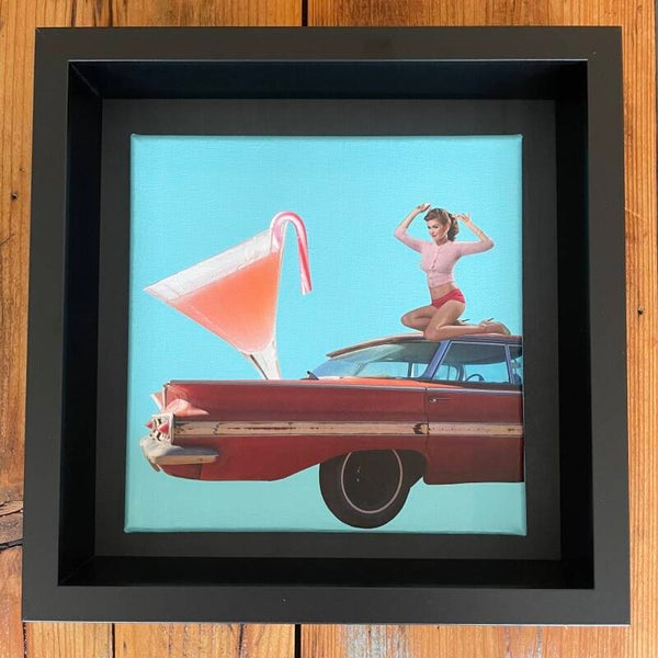 Candy cane cocktail 20x20x1 cm incl. lijst 25x25x6 cm SM Galerie van Slagmaat