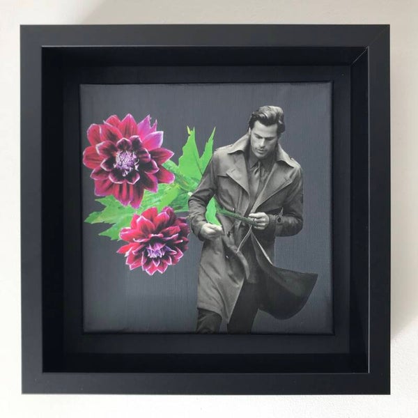 No rain no flowers 20x20x1 cm, incl lijst 25x25x6 cm