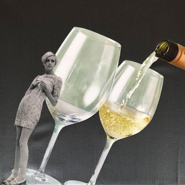 Two glasses a day... 20x20x1 cm