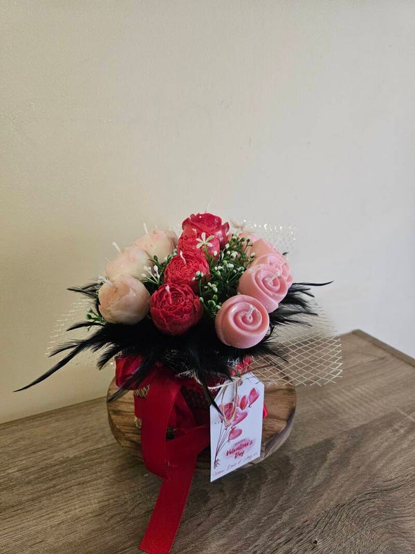 Rose Glow Valentines Candle Bouquet