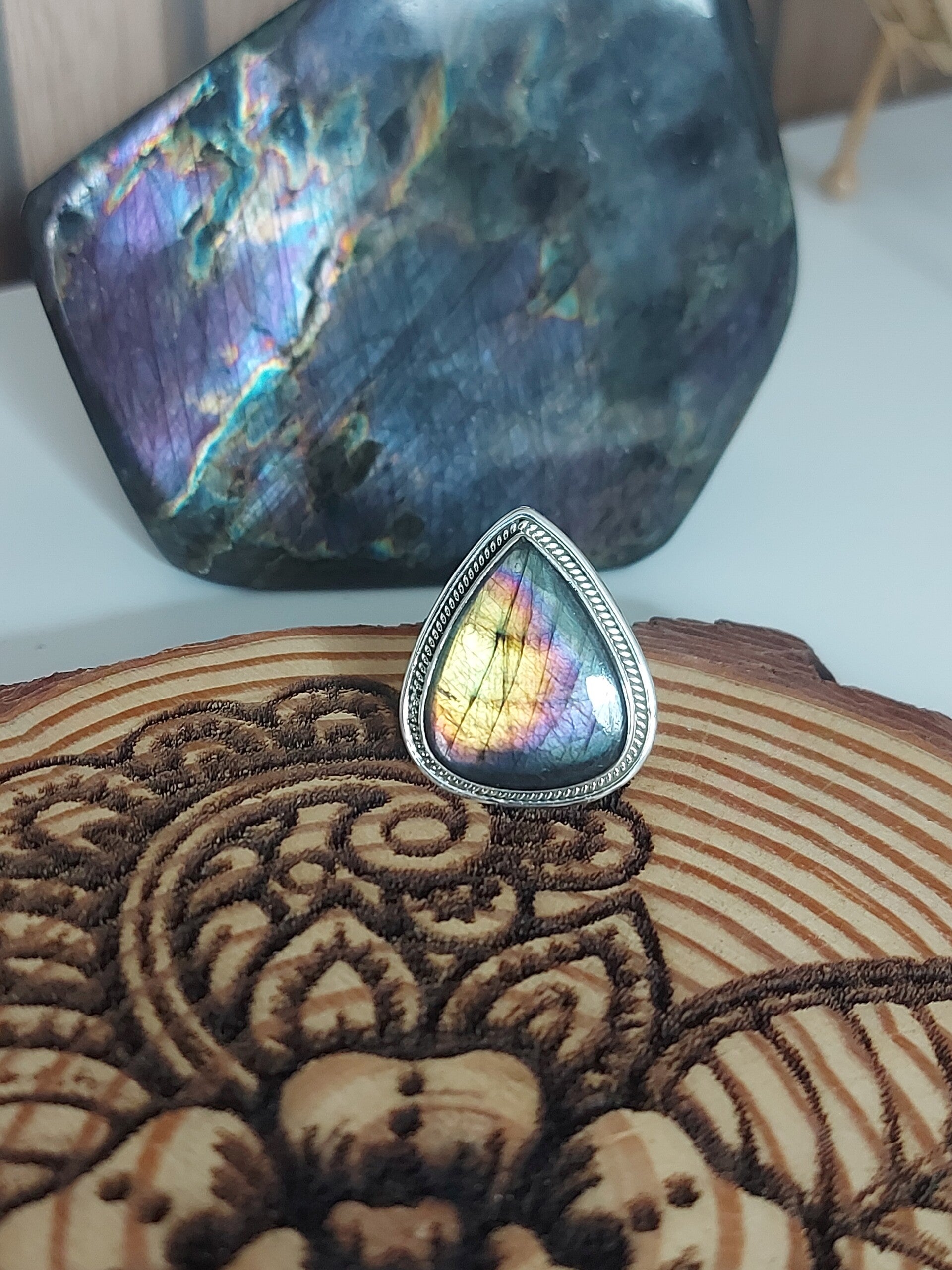 Bague en labradorite & argent 925