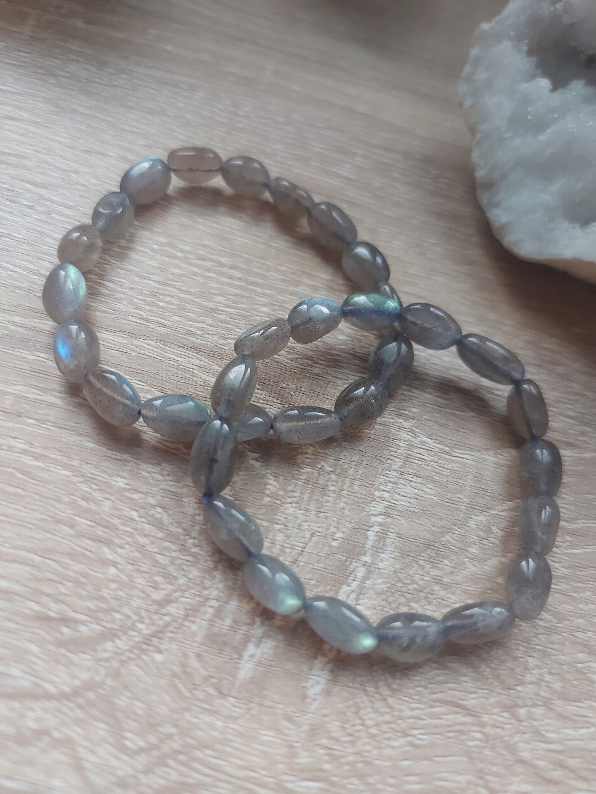 Bracelet en galet de labradorite