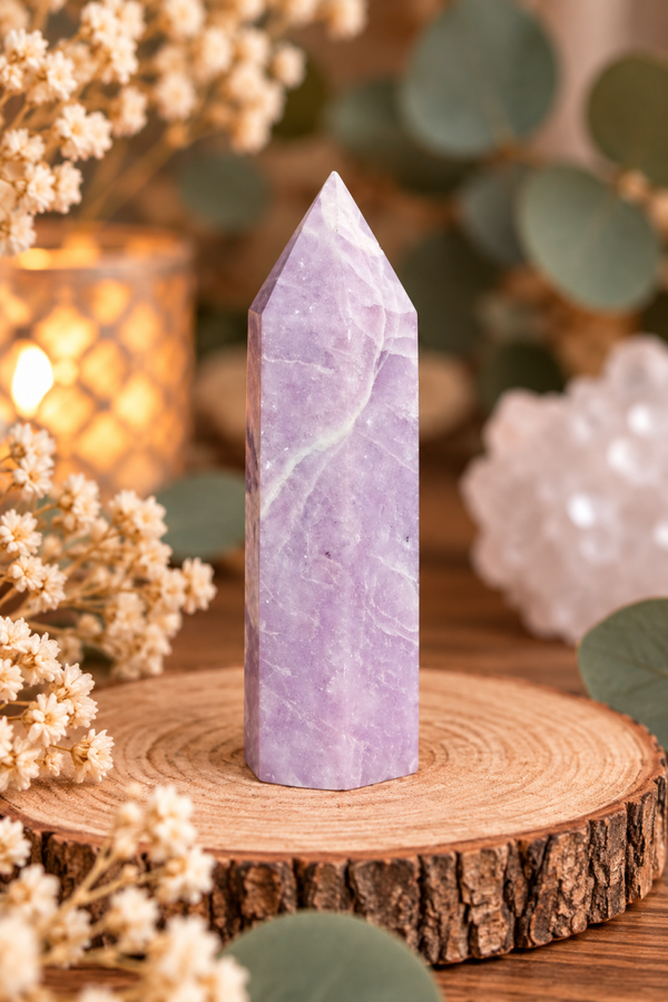 Obélisque en lépidolite