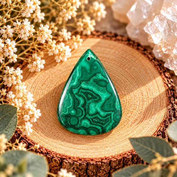 Cabochon en malachite
