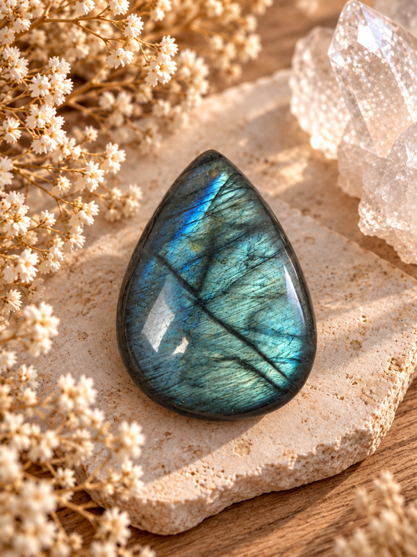 Cabochon en labradorite bleue