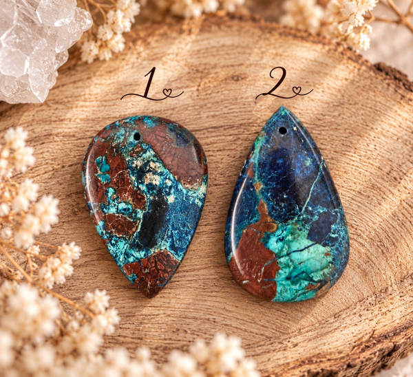 Cabochons de Azurite / Chrysocolle/ Cuprite