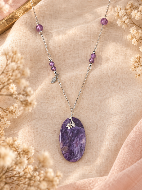 Collier "Jardin de violettes"