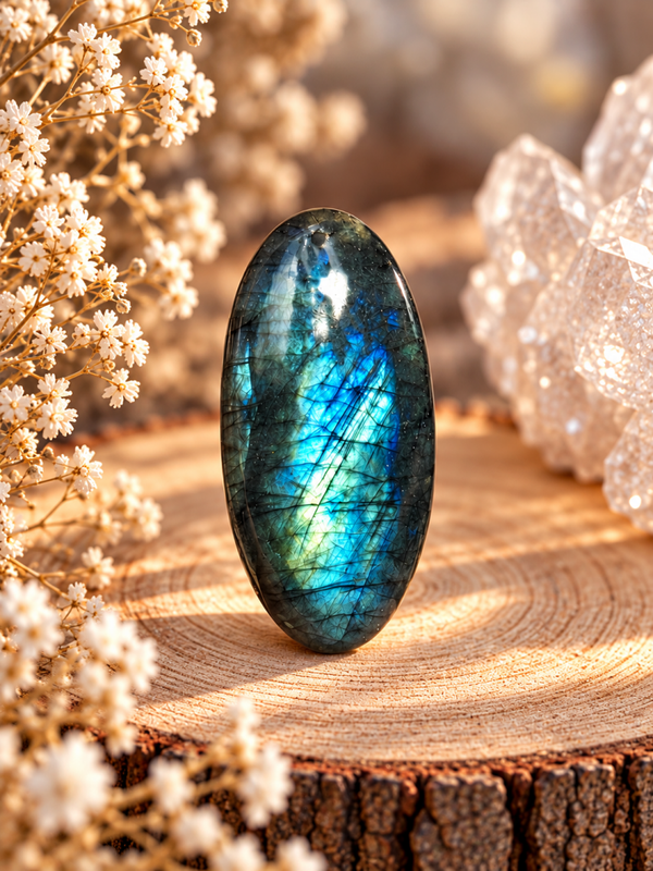 Cabochon en labradorite bleue