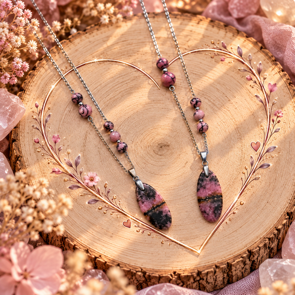 Duo "Insieme" en rhodonite