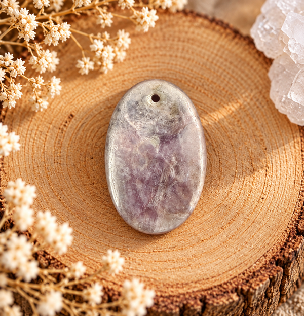 Cabochon en lépidolite gemme