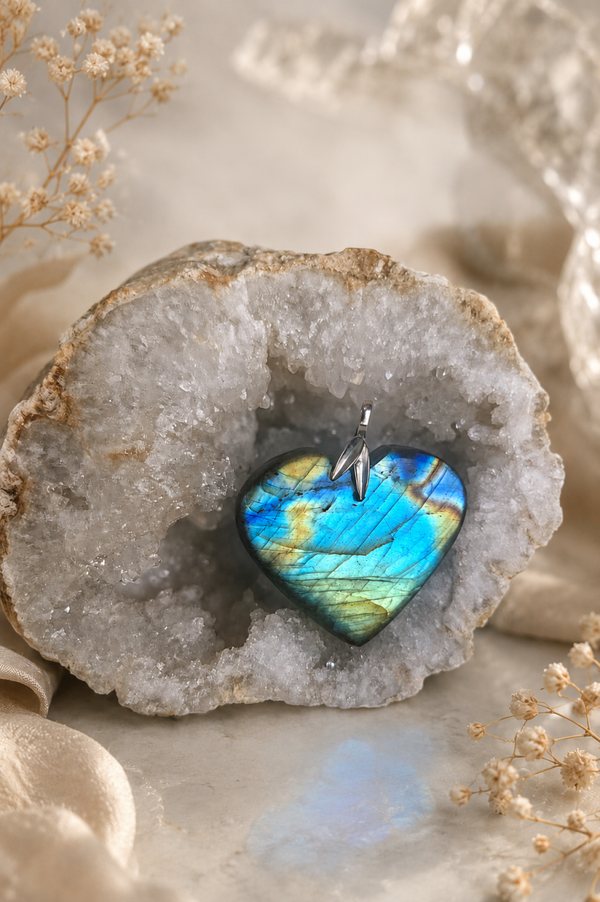 Pendentif Coeur en labradorite