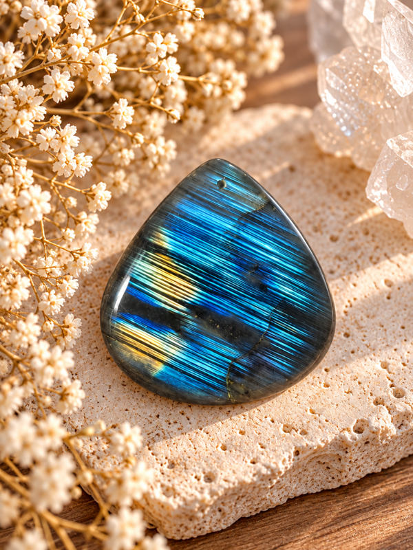 Cabochon de labradorite bleue / doré