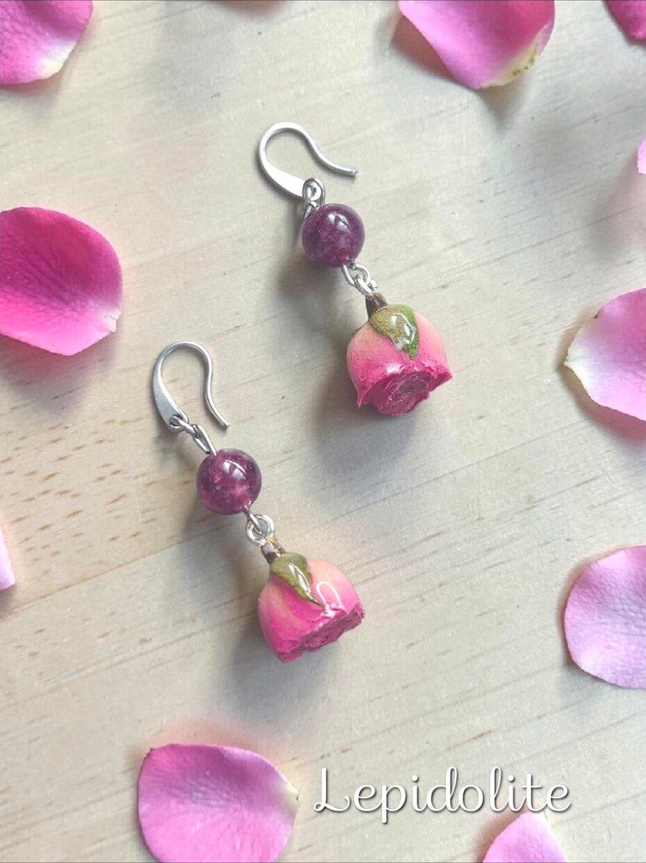 Boucles d'oreilles "Boutons de roses"