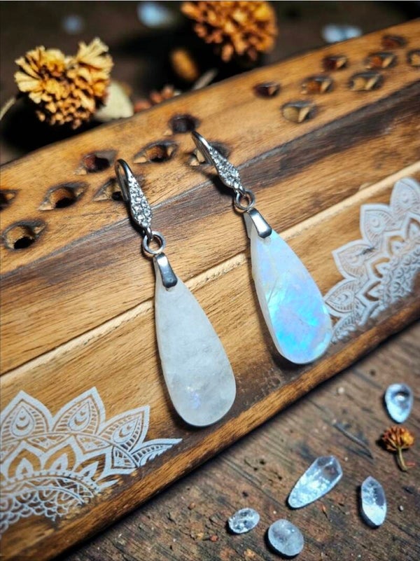 Boucles d'oreilles en péristérite