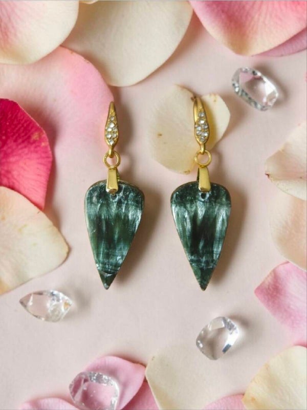 Boucles d'oreilles en séraphinite