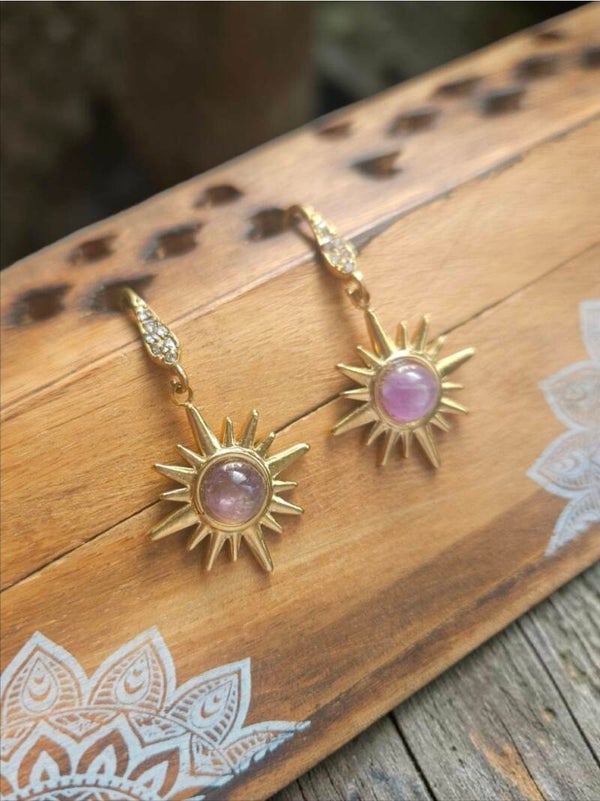 Boucles d'oreilles "Soleil d'Améthyste"