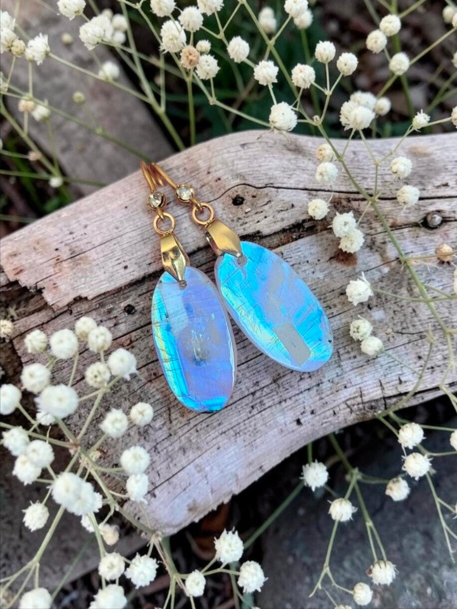 Boucles d'oreilles en péristérite
