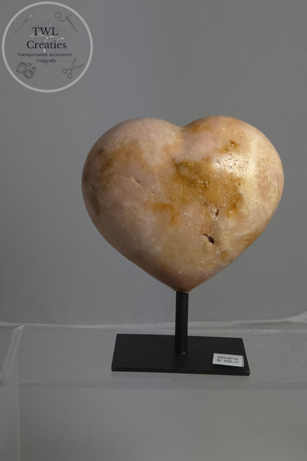 Roze Amethist hart op pin   (RHP2)