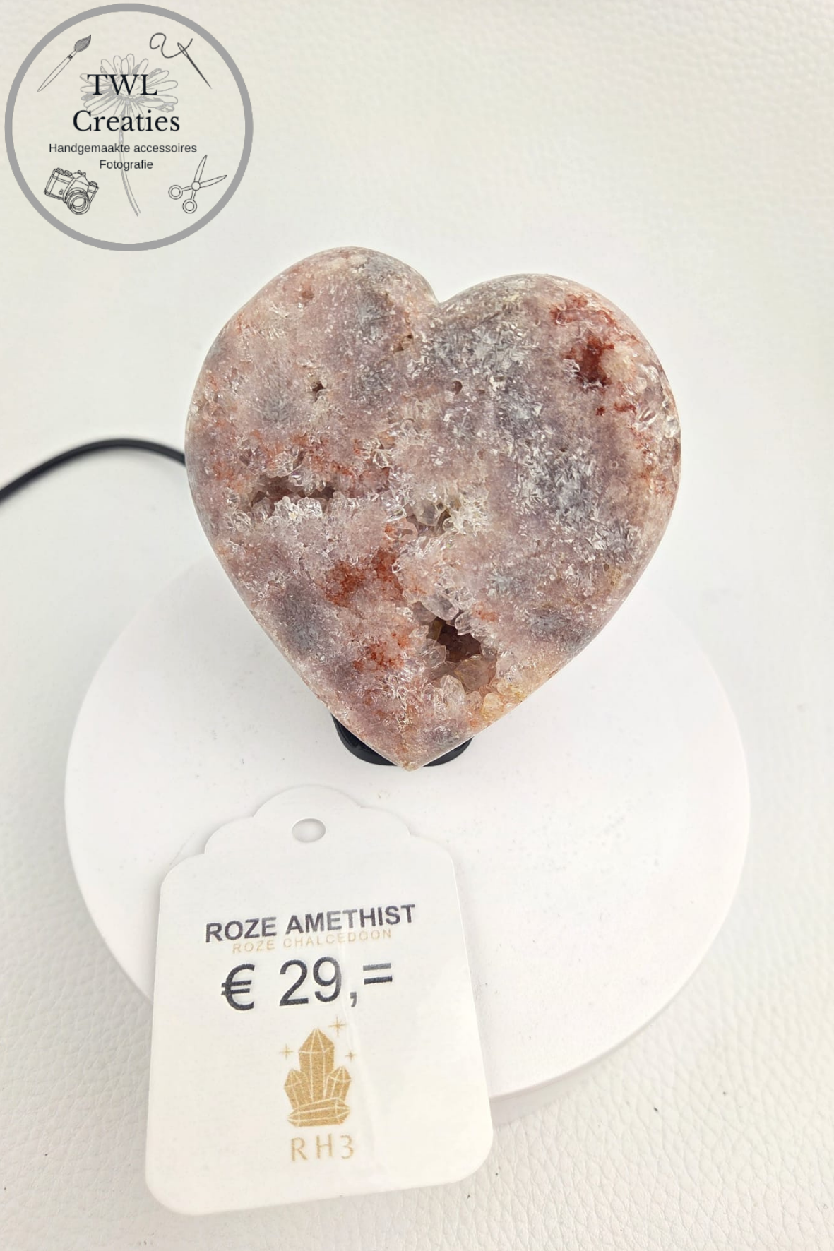 Roze Amethist hart