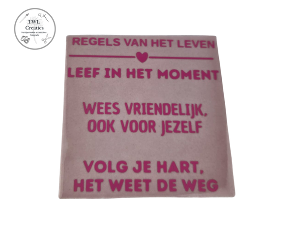 Tegeltje - Regels van het leven