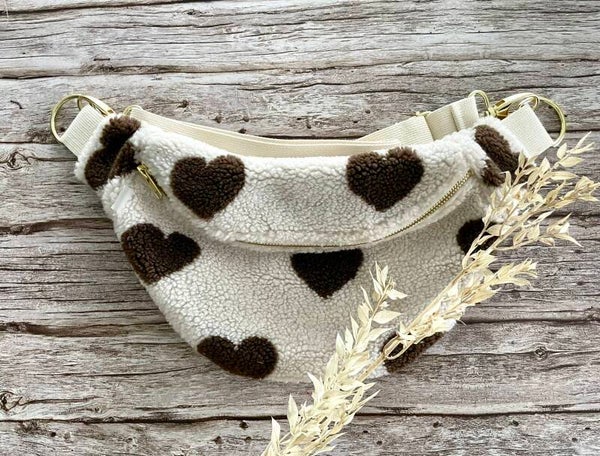 Sac banane — motif cœur