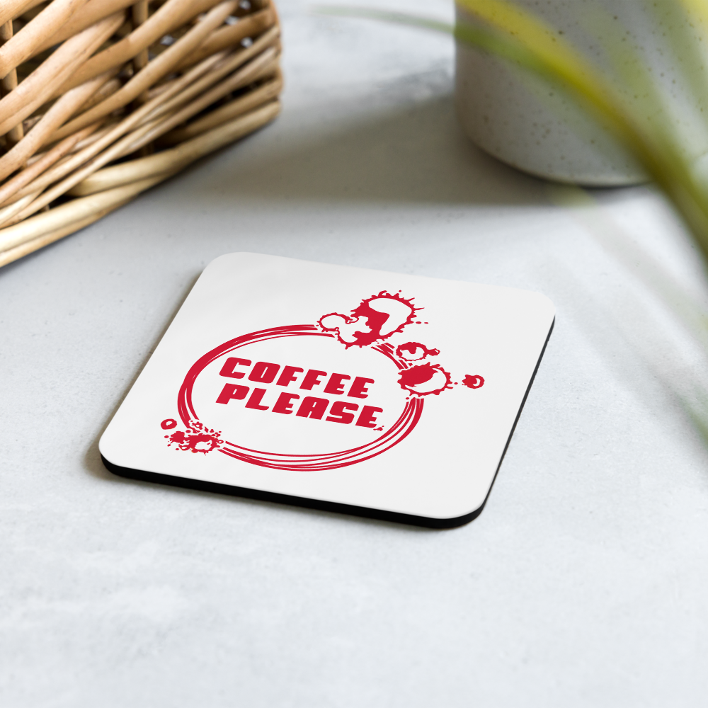 Korkuntersetzer „Coffee Please“ – Kaffeetassenränder, stylisches Kaffee-Design & Geschenkidee für Kaffeeliebhaber | 4er Set