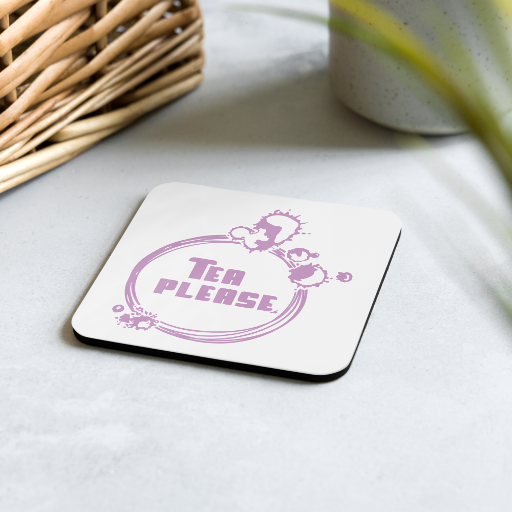 Korkuntersetzer „Tea Please“ – Teetassenränder, stylisches Tee-Design & Geschenkidee für Teeliebhaber  | 4er Set