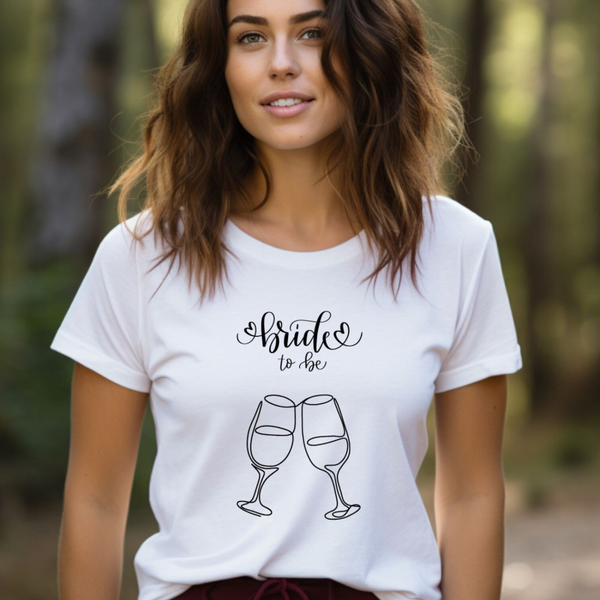 Bride to Be Shirt mit Sektgläsern – JGA T-Shirt zum Anstoßen