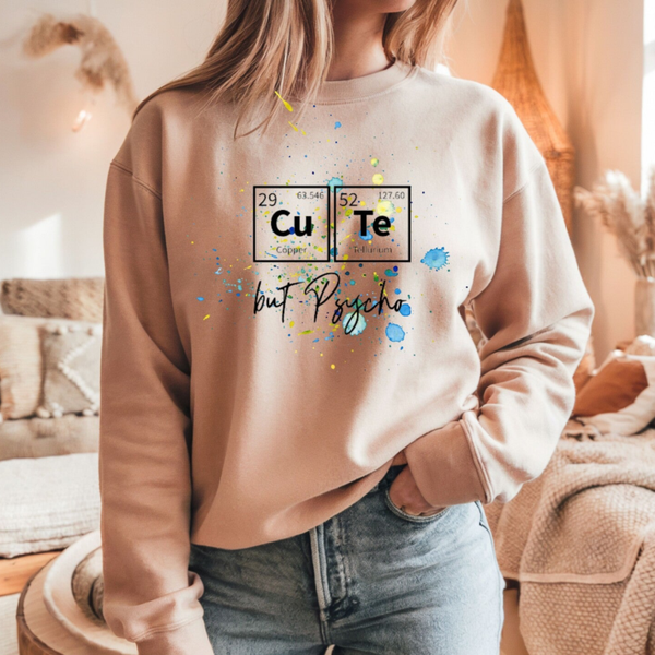 Sweater "Cute but Psycho" – Oversized Pullover mit Statement-Print für Damen & Herren
