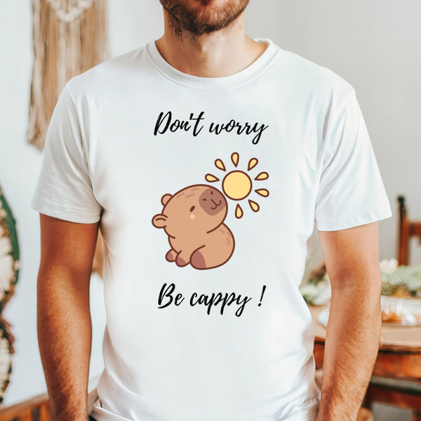 Capybara T-Shirt – "Don't Worry Be Cappy" – Lustiges Tiermotiv für Capybara-Fans