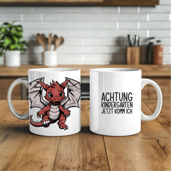 🐉 Kindergartentasse mit kleinem Drachen – Achtung, hier kommt ein Kita-Held! 🐾
