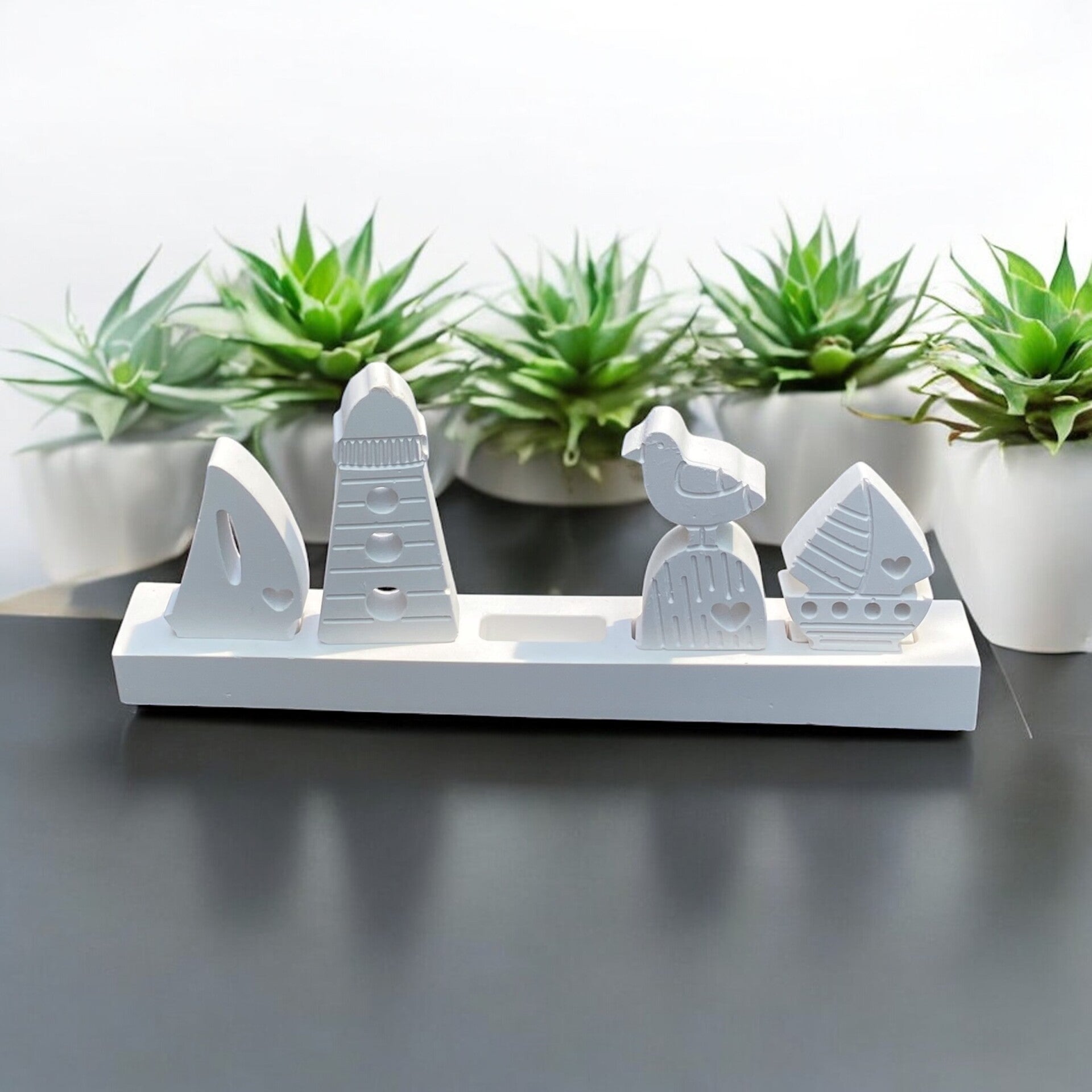 Steckleiste für maritime Deko – Handgefertigt mit Platz für 5 Steckelemente