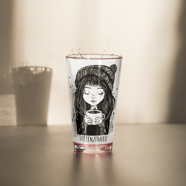 Pint Glass „Tassenzauber“ – Stylisches Trinkglas mit Wintermotiv