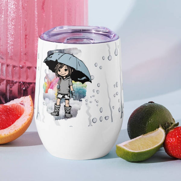 Weinbecher aus Edelstahl – "Rainy Girl"