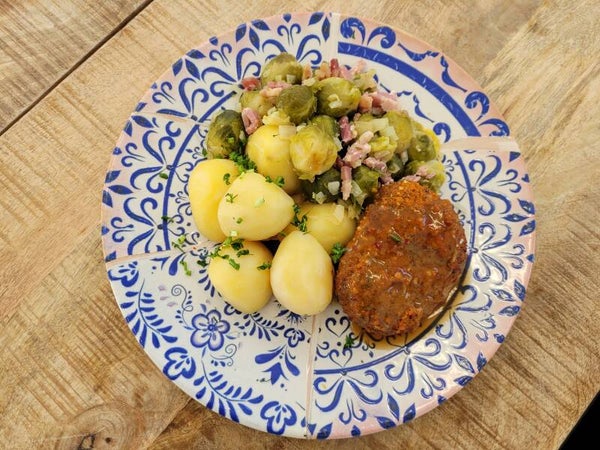 week 09 - Kipschnitzel, aardappelen en spruitjes