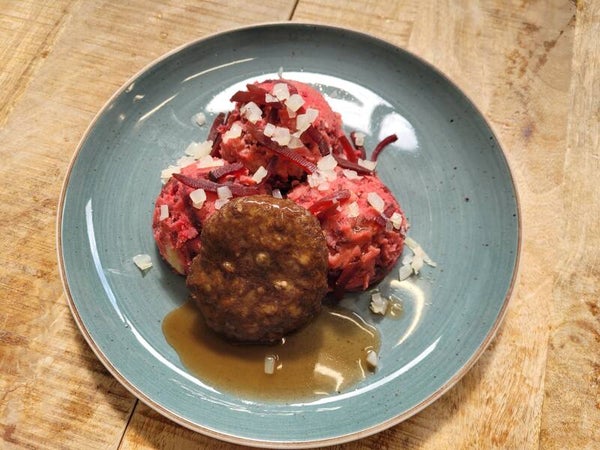 week 30 - Stamppot bietjes (gebakken ui) & runderhamburger