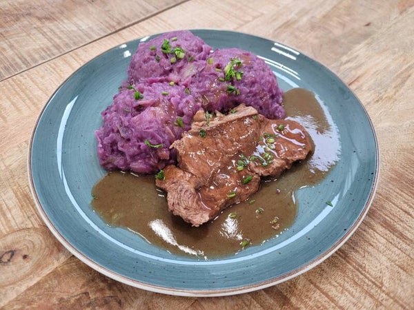 week 17 - Stamppot rode kool (appel) met Sukadelapje