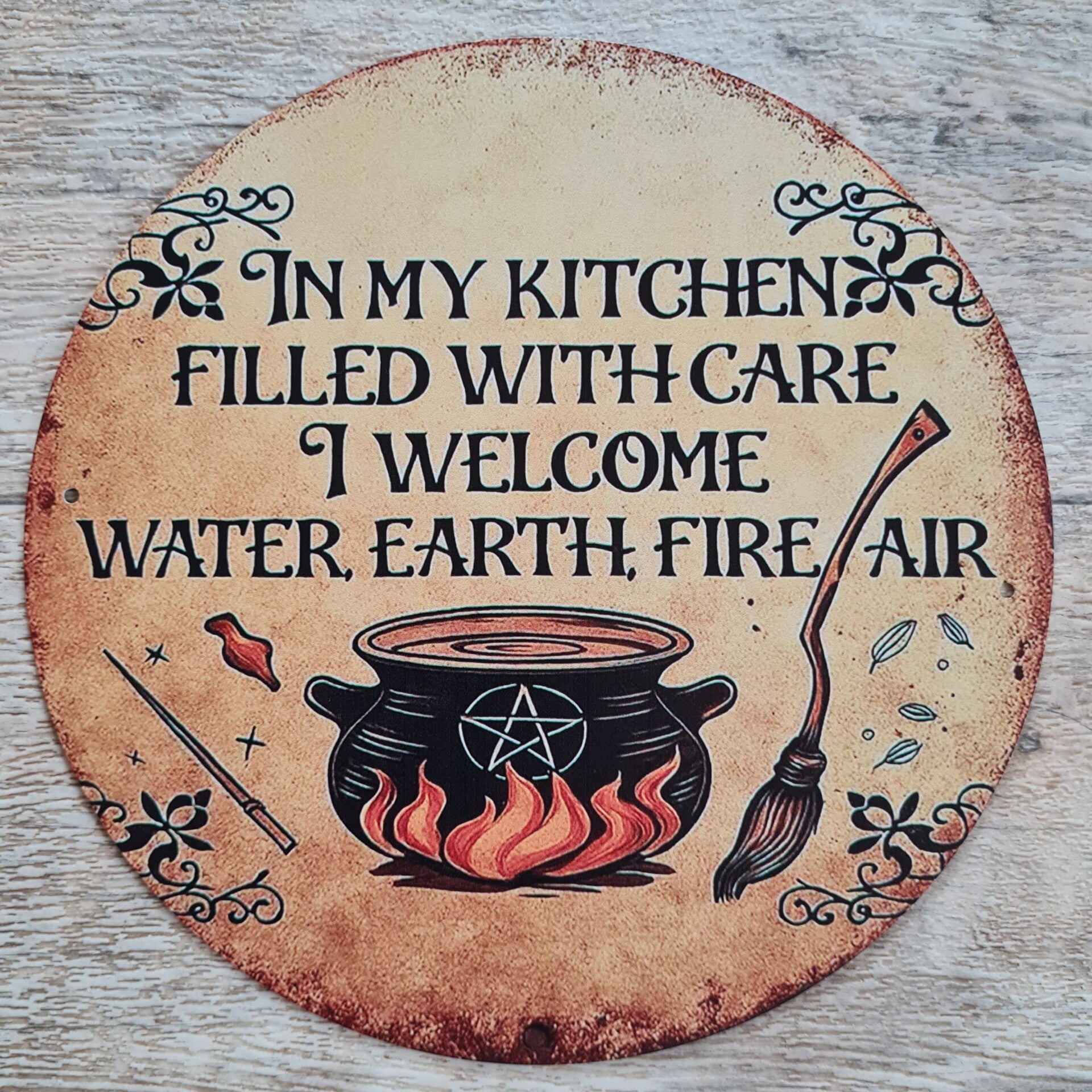 Metallschild Hexenküche