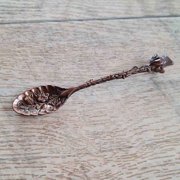 Rituallöffel aus Messing mit Amethyst