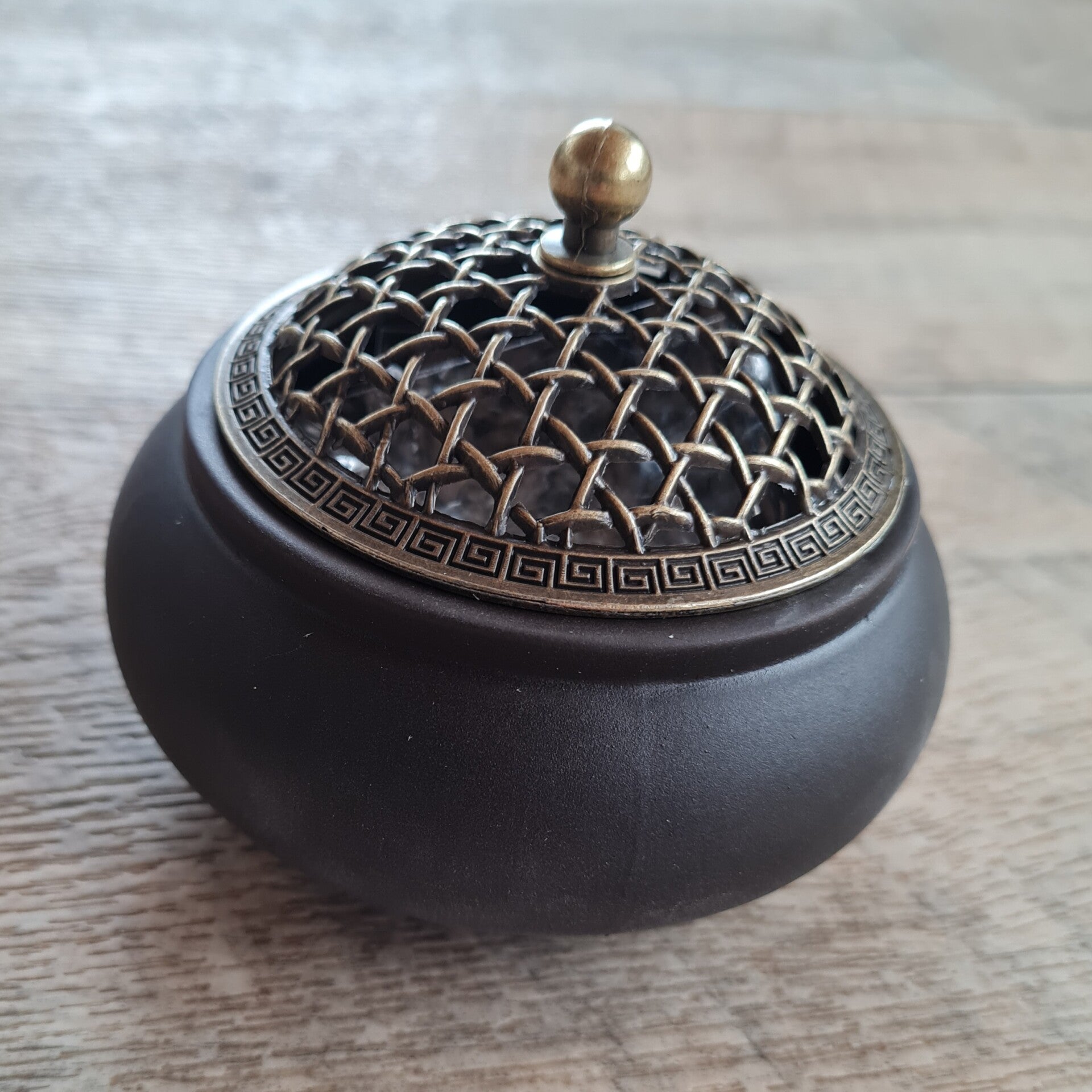 Räuchergefäß | Teelichthalter Vintage schwarz-gold