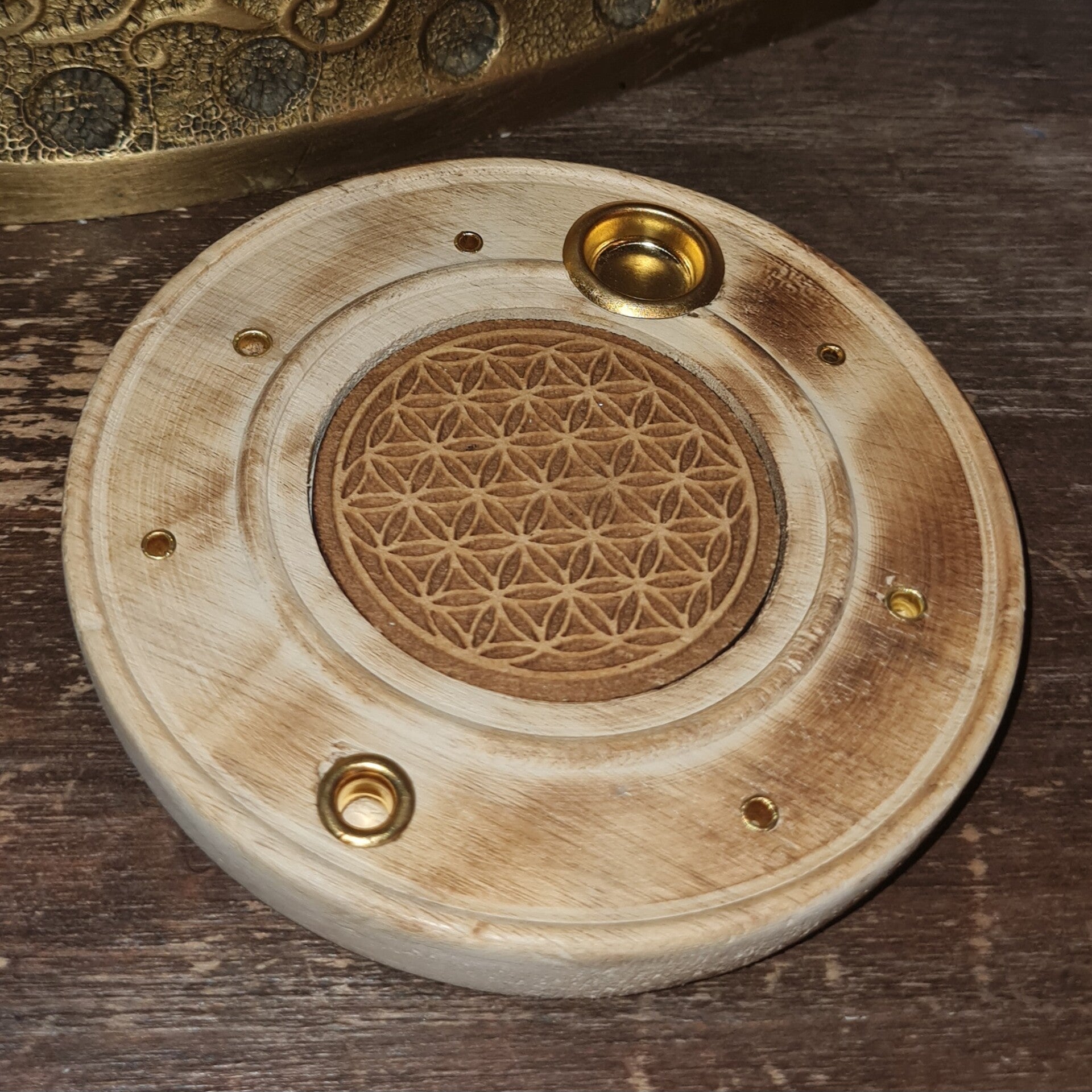 Räucherstäbchen- & Räucherkegelhalter "Blume des Lebens"