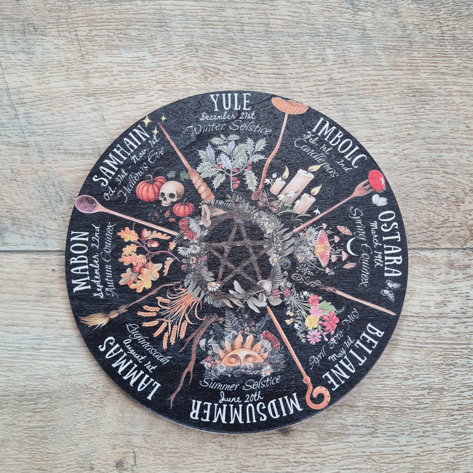 Hexenjahr Kalender Pentagram Vintage